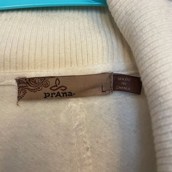 Prana Mila Sweater Jacket Cream Asymmetrical Full Zip - Picture 7 of 11